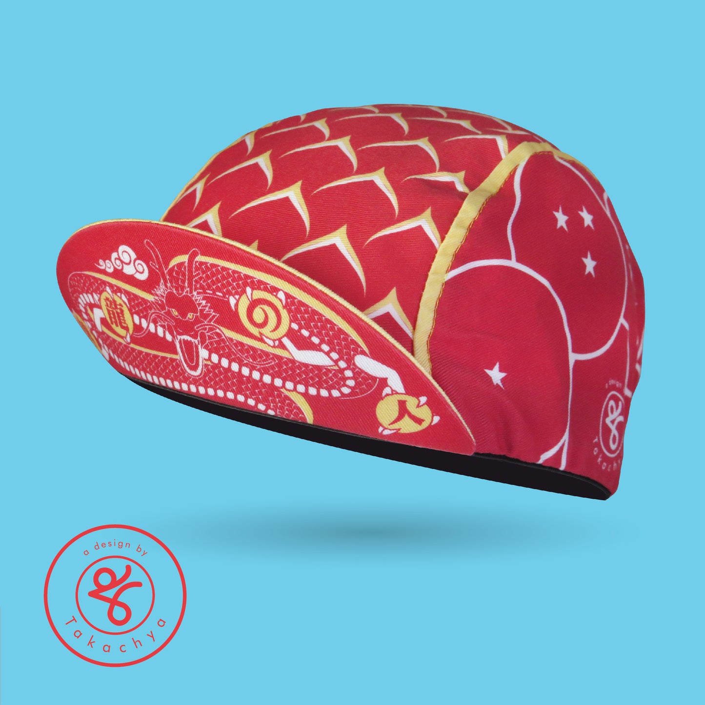 2024 LNY Special - DragonfruitZ Auspicious Red - A Design by Takachya Cycling Cap