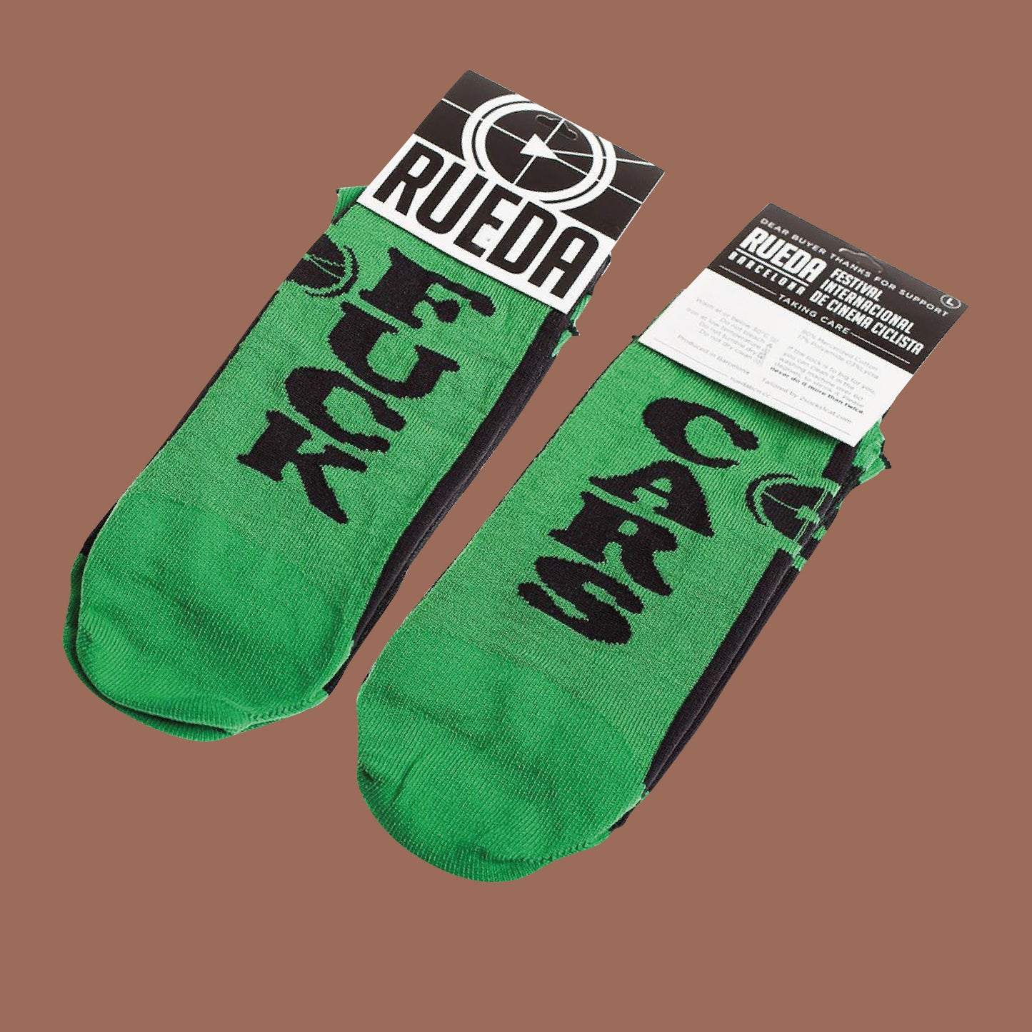 Limited Edition FU*K CARS Cycling Socks - Green