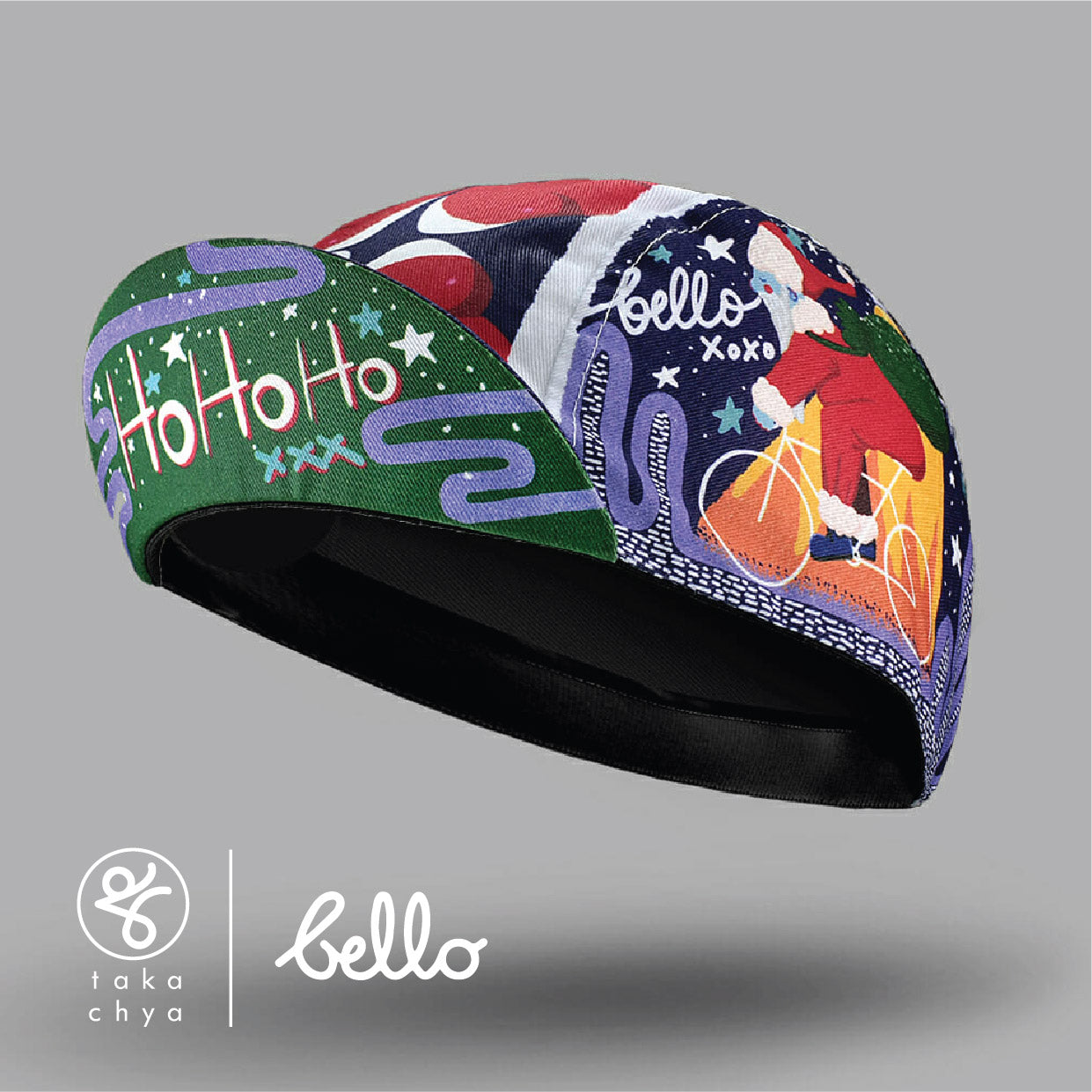 Santa on Wheels - Bello Cyclist Designer Collaboration Cycling Cap