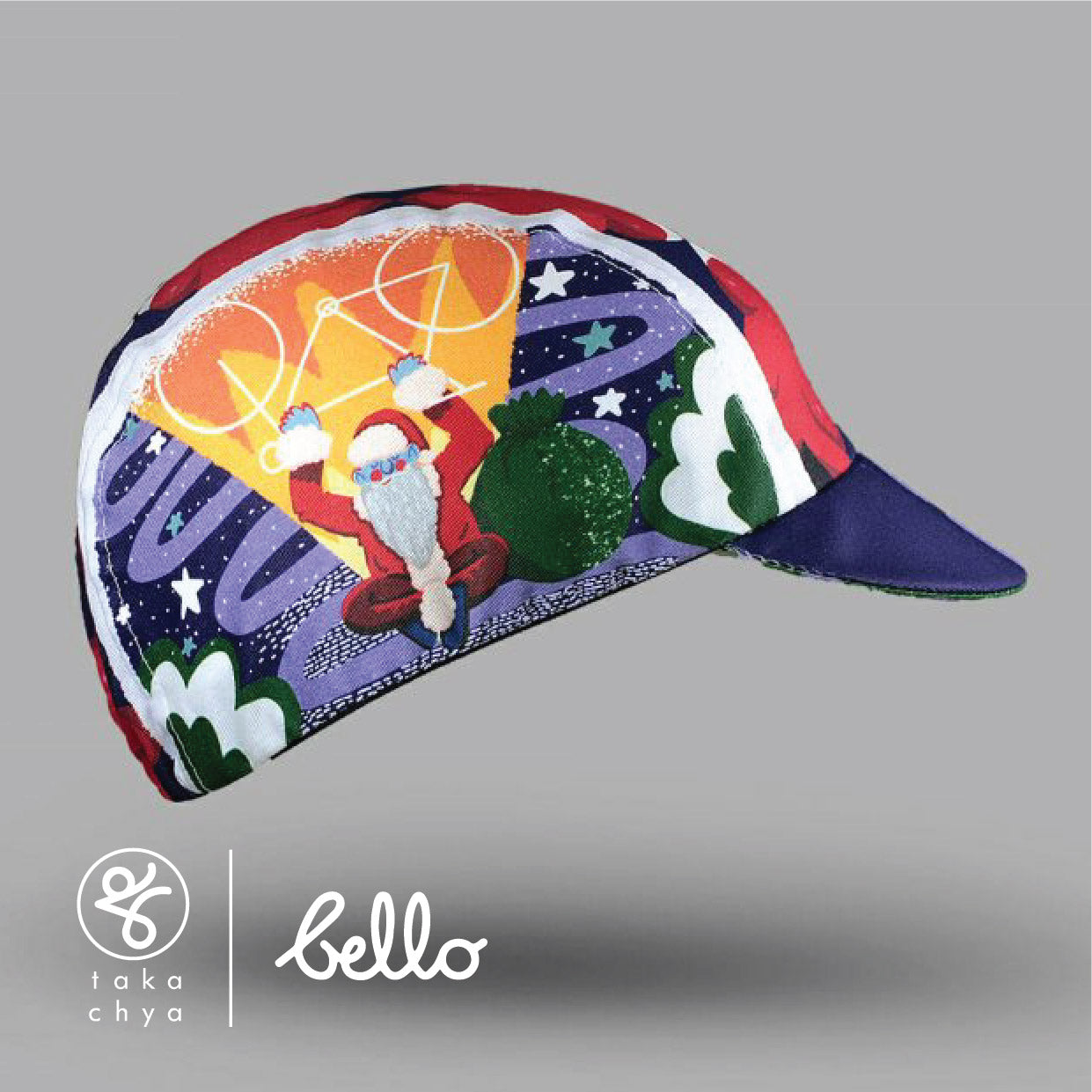 Santa on Wheels - Bello Cyclist Designer Collaboration Cycling Cap