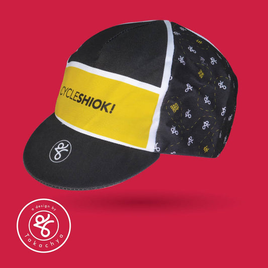 Cycle Shiok Yellow Black - A Design by Takachya Cycling Cap