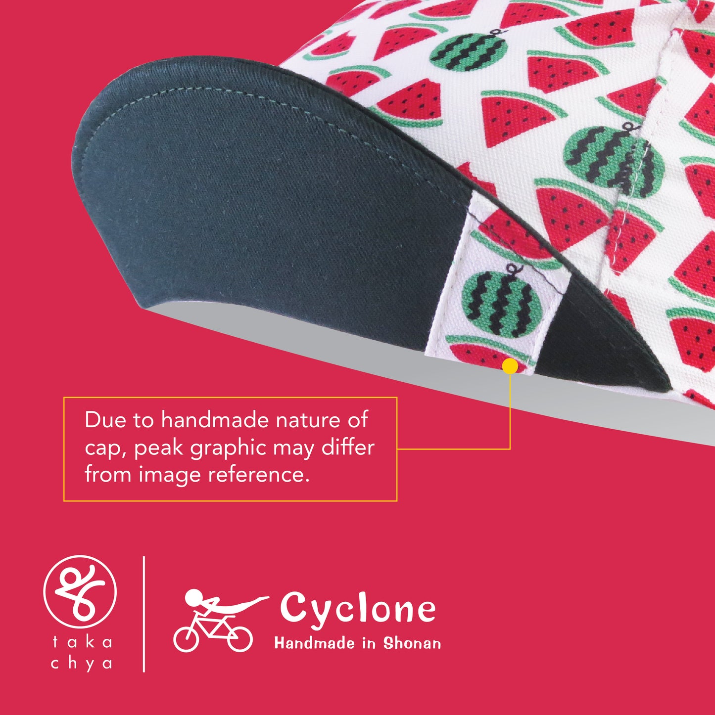 Watermelon - Cyclone Chee Japanese Handmade Cycling Cap