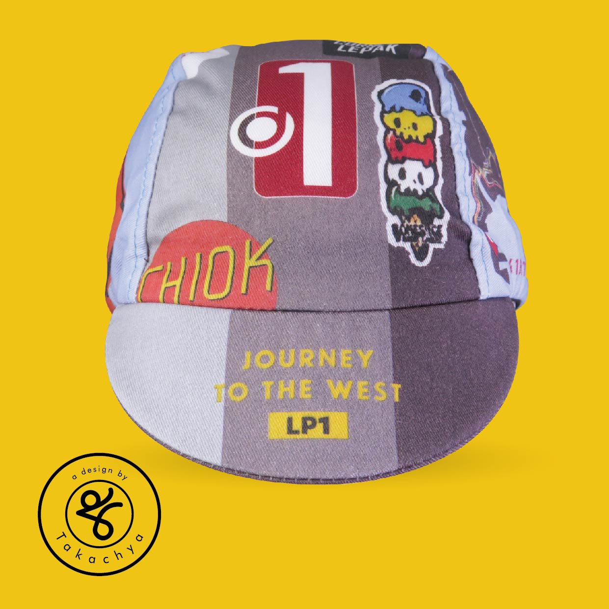 Mission To Tuas - Full Color - A Design by Takachya Cycling Cap