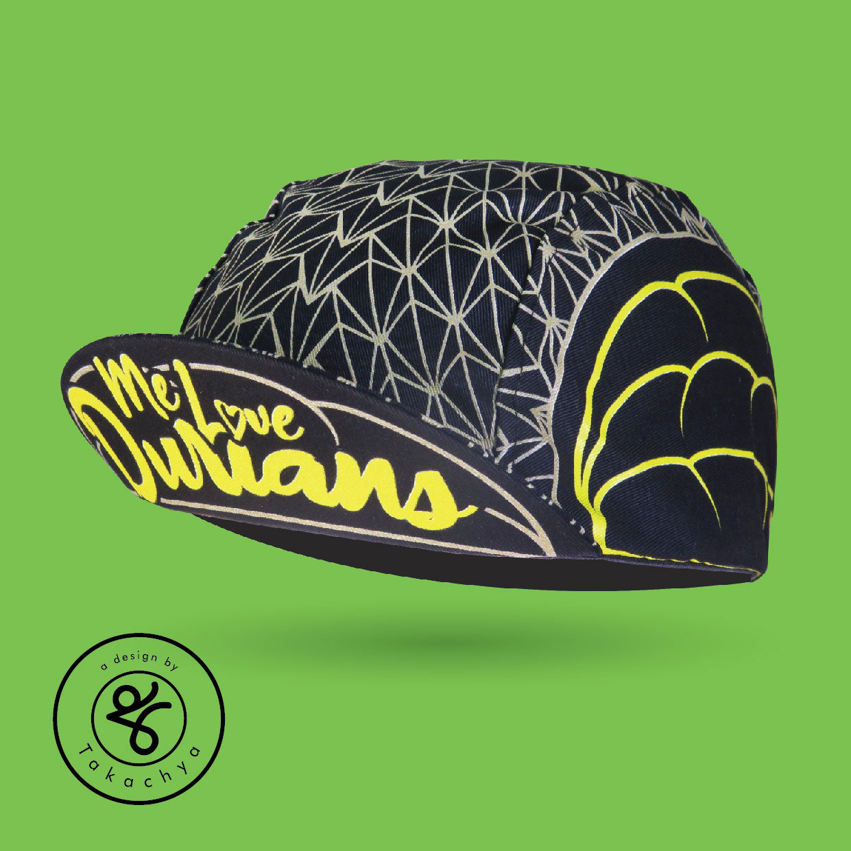 Me Love Durians Black Gold - A Design by Takachya Cycling Cap