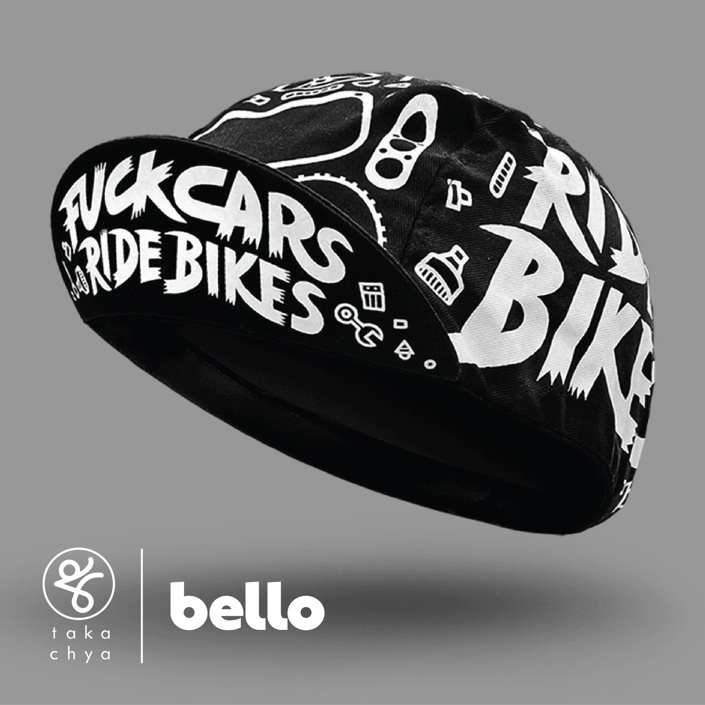 F*ck Cars Ride Bikes Vol.3 Bello Cycling Cap - Black