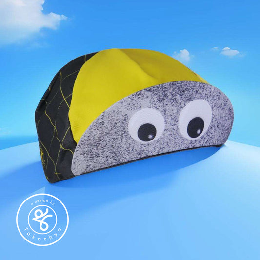 Googly Eyes Checkered Yellow - A Design by Takachya Cycling Cap