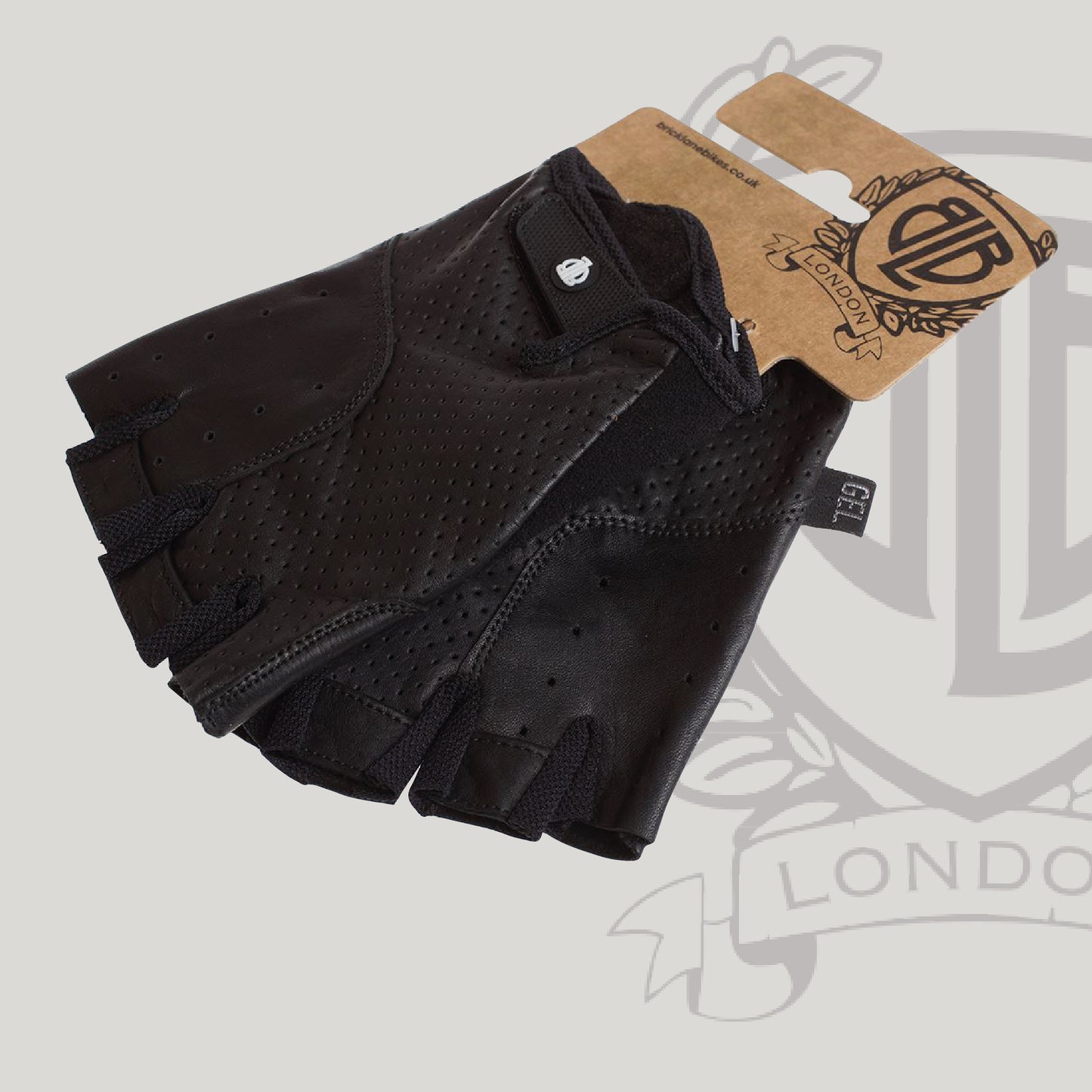 BLB Classic Leather Cycling Gloves - All Black