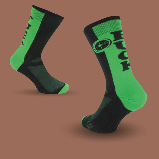 Limited Edition FU*K CARS Cycling Socks - Green