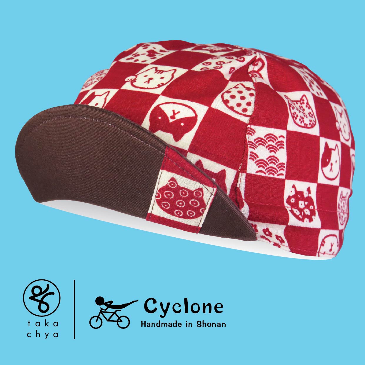 Red Cat - Cyclone Chee Japanese Handmade Cycling Cap – takachya.cc