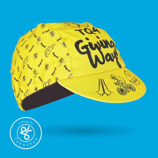 Safe Distance Yellow - A Design by Takachya Cycling Cap