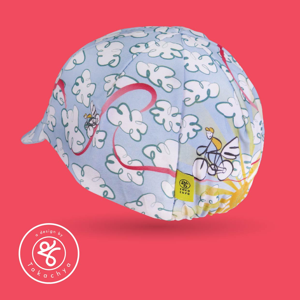 Chinese Idioms Flying Unicorn - Sky Blue - A Design by Takachya Cycling Cap