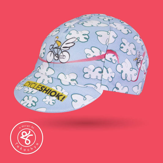 Chinese Idioms Flying Unicorn - Sky Blue - A Design by Takachya Cycling Cap