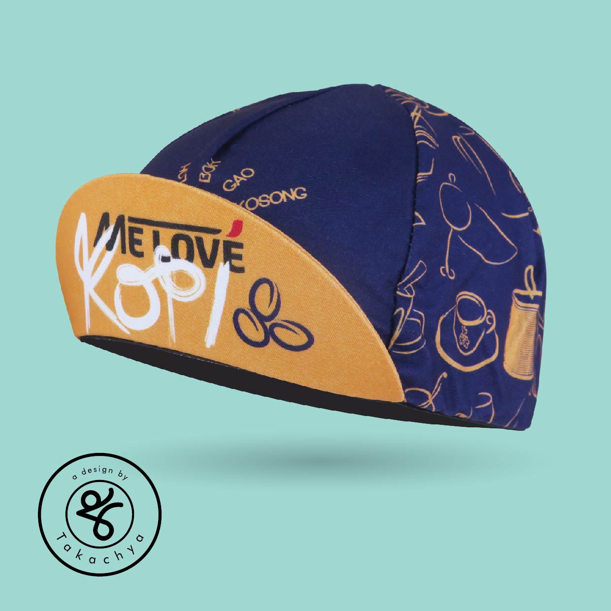 Me Love Kopi - A Design by Takachya Cycling Cap