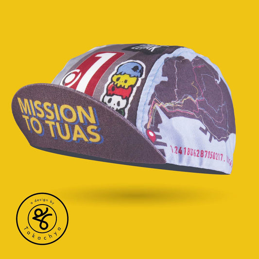 Mission To Tuas - Full Color - A Design by Takachya Cycling Cap
