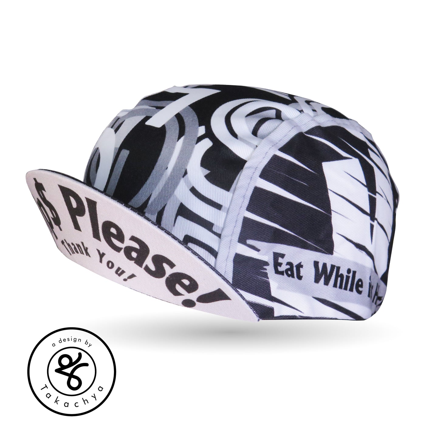 I am Fast Food Rider Grayscale - A Design by Takachya Cycling Cap