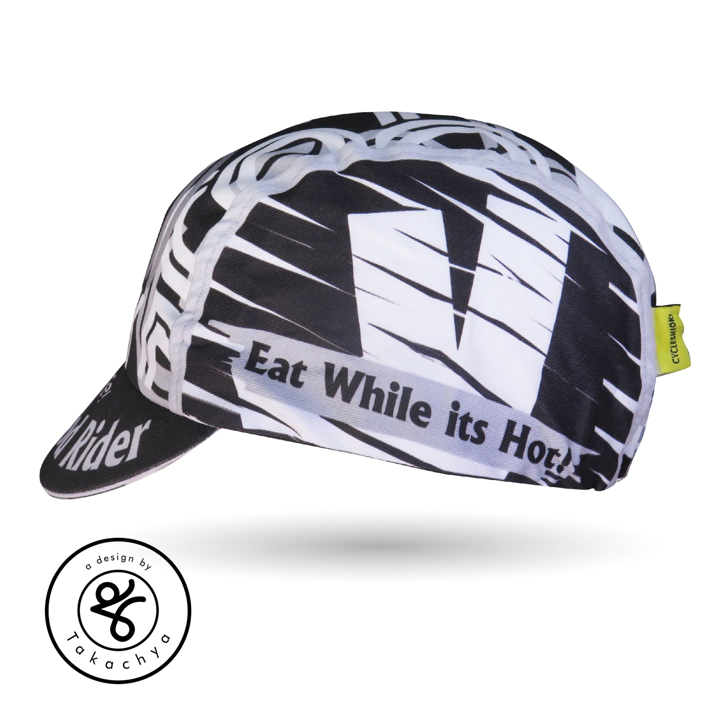 I am Fast Food Rider Grayscale - A Design by Takachya Cycling Cap