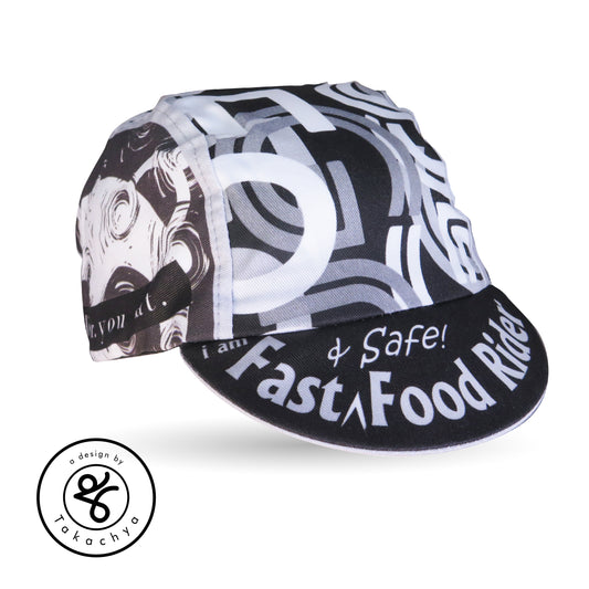 I am Fast Food Rider Grayscale - A Design by Takachya Cycling Cap